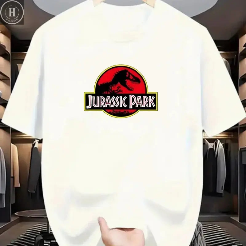 2025 Jurassic Park T-shirt Women 100% Cotton Printed T-shirt Casual Funny Shirt "Jurassic World" Short-sleeved Cool T-shirt Tops HALALZEN