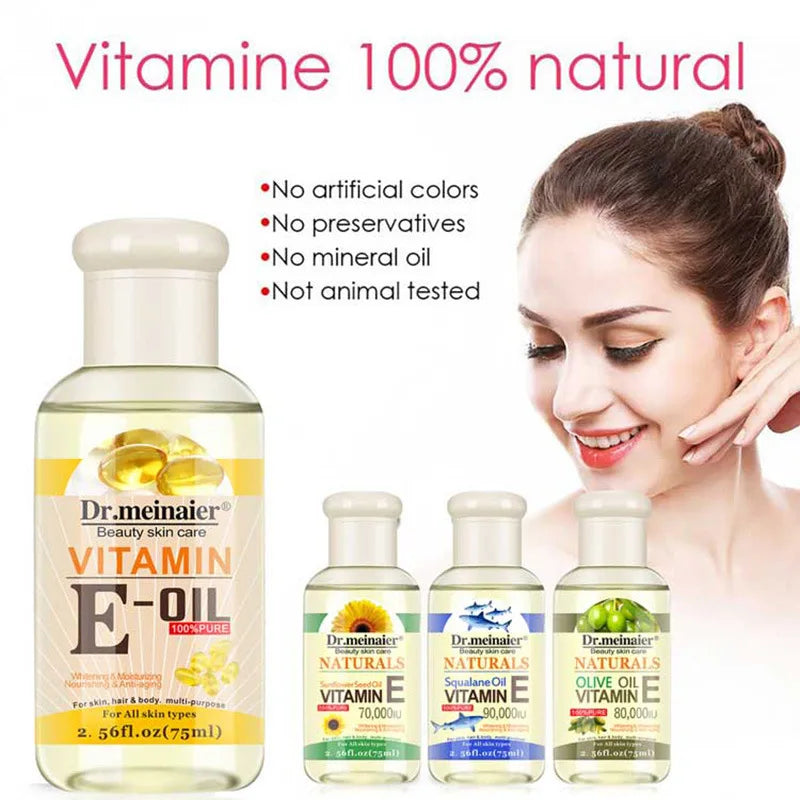 NEW Vitamin E Face Essence Oil Morning & Night Shrink Pores Korean Brightening Skin Care Essence 75ml HALALZEN