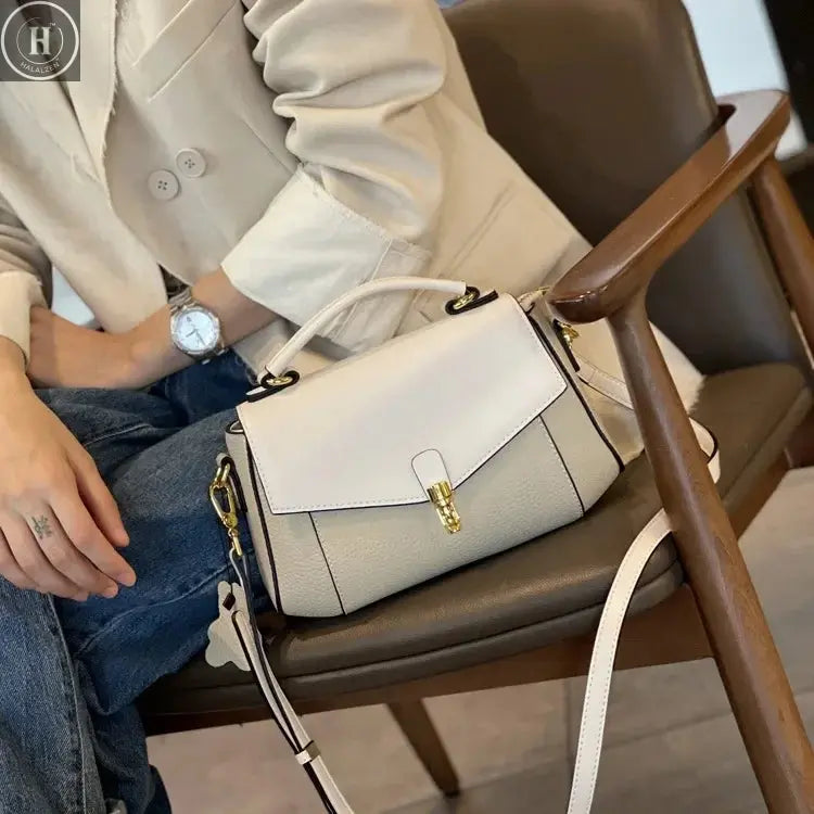 Genuine Leather Women's Bag New Trendy All-match Messenger Shoulder Bag Ladies Fashion First Layer Cowhide Handbag High Quality HALALZEN