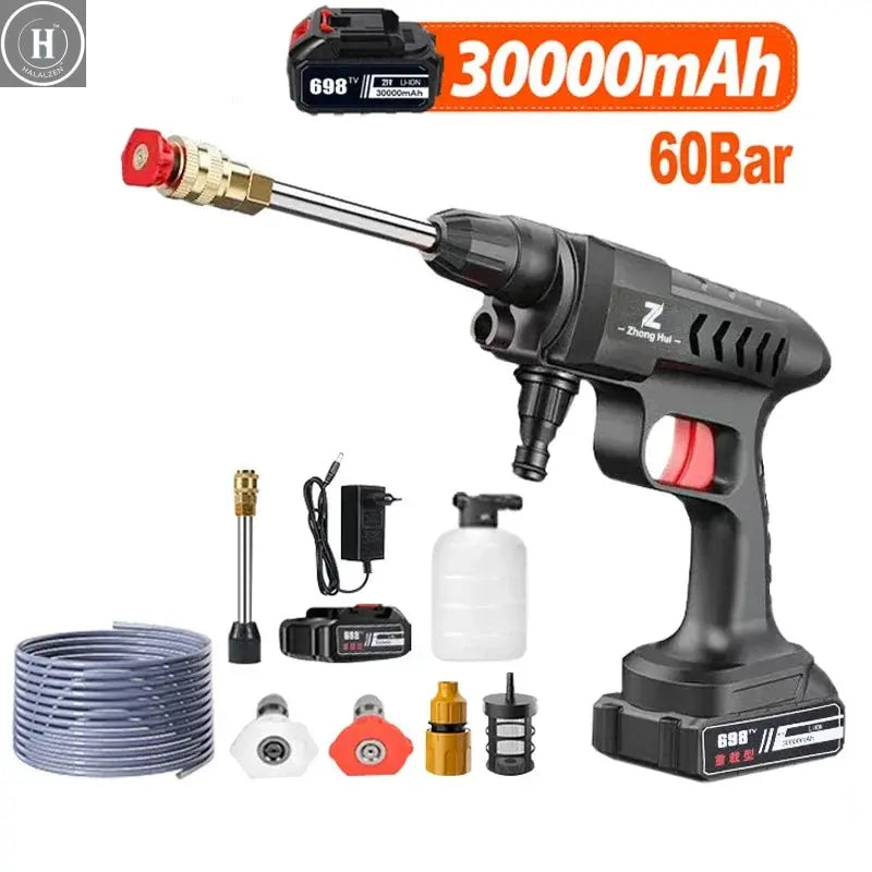 Rechargeable Washing Wireless High Pressure Washer Self Priming Sustain 300W Car Wash Water Gun With Li-ion Battery HALALZEN