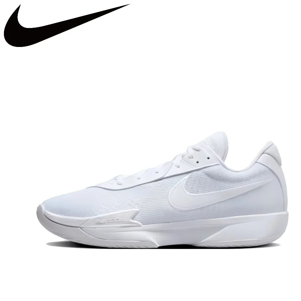 Nike Air Zoom G.T. Cut Academy Men's Low Top Basketball Shoes Comfortable Shock Absorbing Athletic Shoes Gray and White Colorway