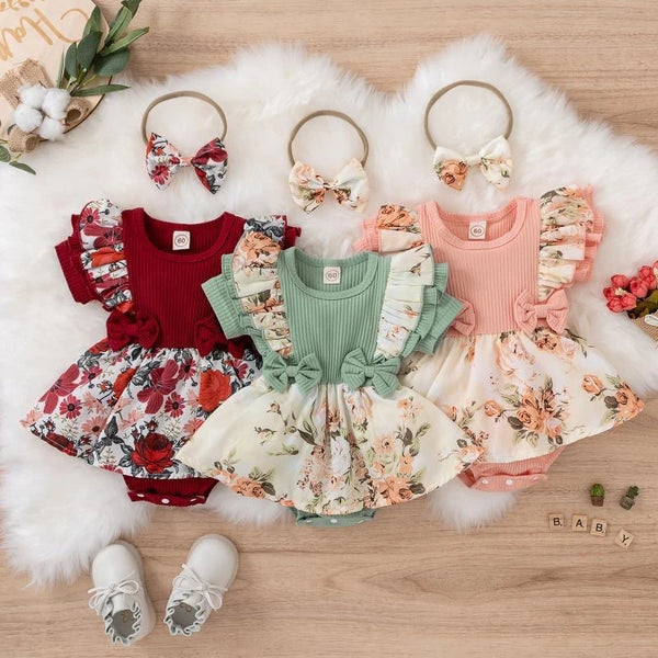 Newborn Floral Clothes Baby Crawling Clothes