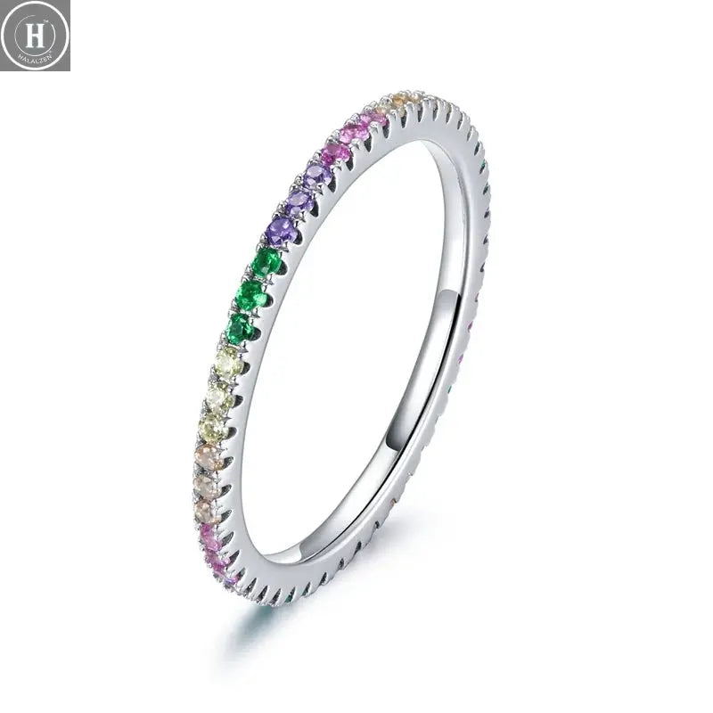 WOSTU European 925 Sterling Silver Simple Rings For Women Wedding Engagement Heart Rings With Zircon Original Female Jewelry HALALZEN