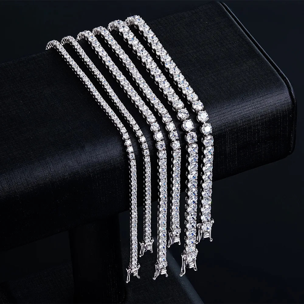 Factory Price D VVS1 Moissanite Tennis Bracelet S925 Sterling Silver Plated 18k Gold with GRA Bracelets for Women Man Jewelry