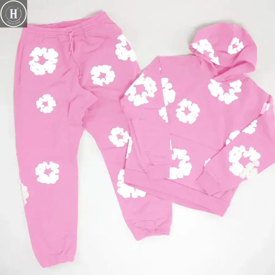 DENIM TEARS brand hot selling new fashionable cotton foam printed hoodie, European and American trendy men's sports suit HALALZEN