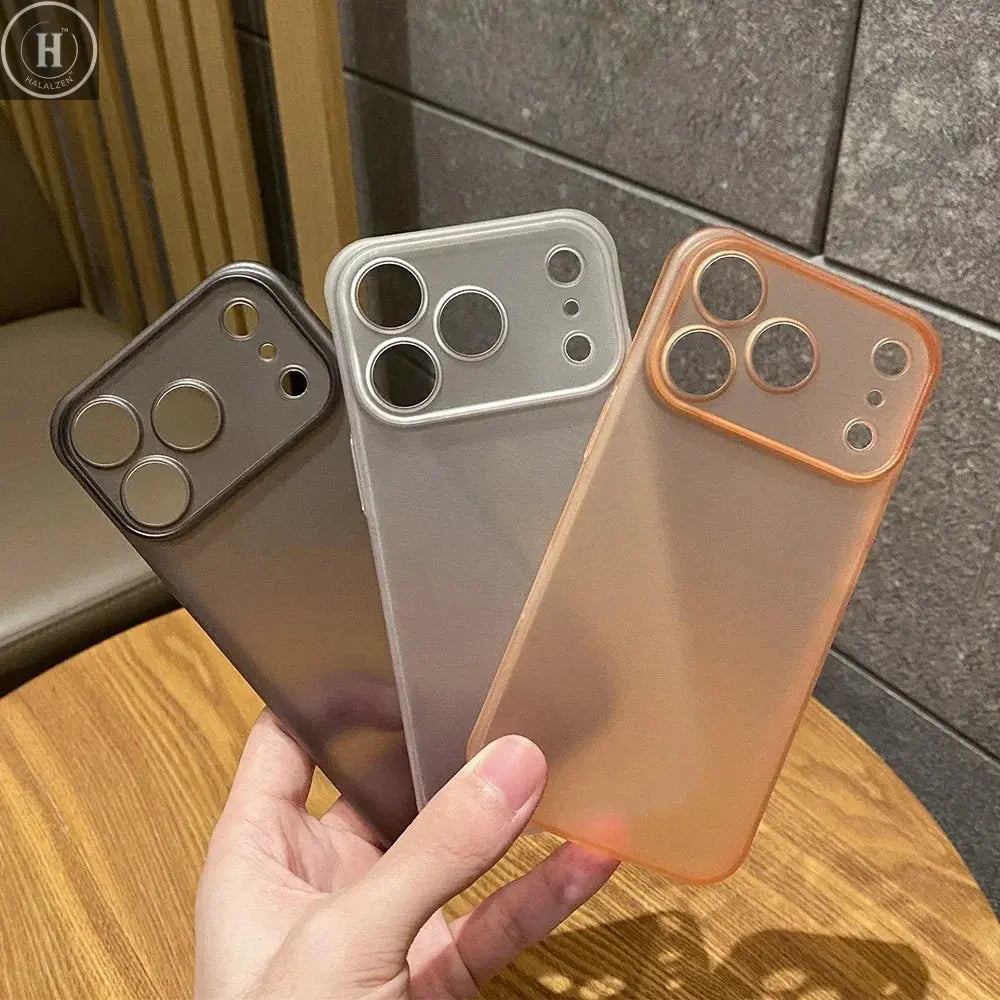 Newest Ultra Thin Frosted Phone Case for iPhone 17 Pro Max 12 13 14 15 16 Pro Max 17Air Plus 0.3mm Slim Matte PP Cover Halalzen UK