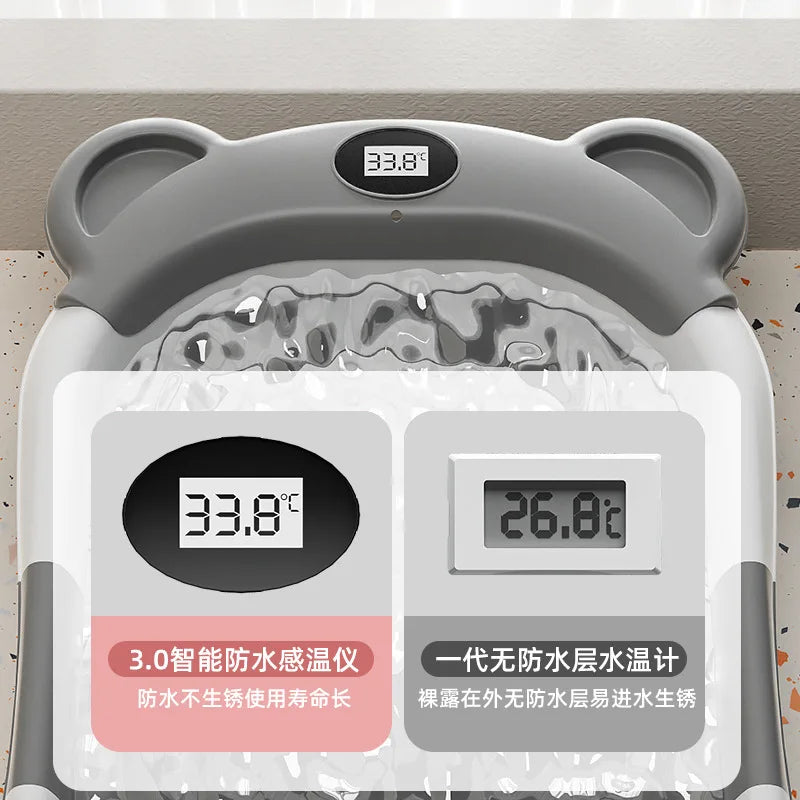 Real-time Temperature Silicone Baby Take A Bath Bathtub