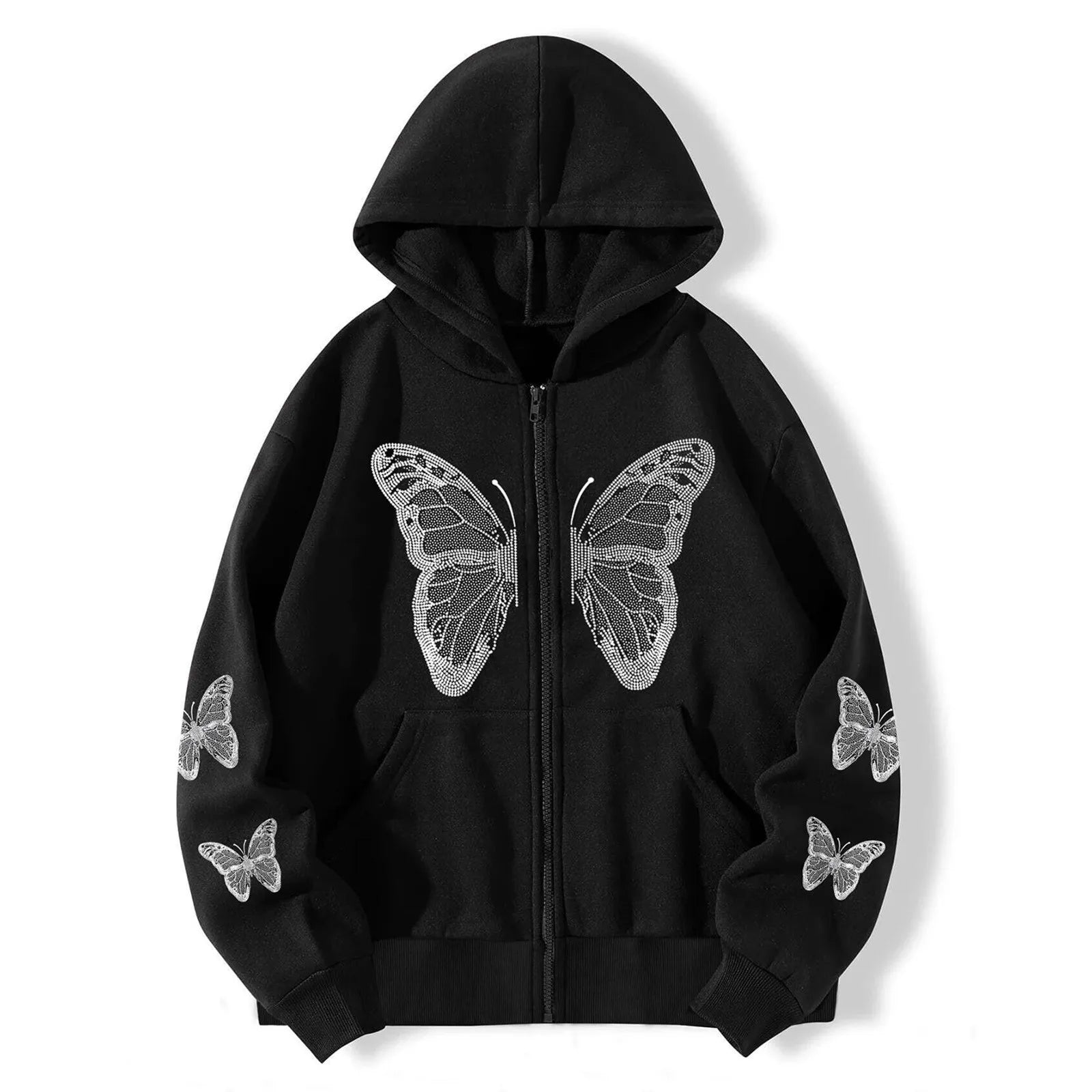 New Streetwear Zip Up Hoodie Women Harajuku Y2k Jackets Punk Clothes Sweatshirts