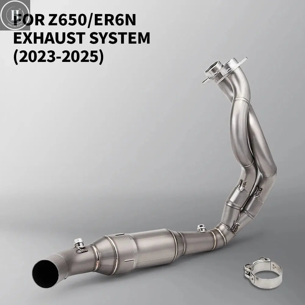 Carbon Fiber Moto Exhaust Escape Full System Muffler DB Killer Front mid Link Pipe for ER6N ER6F Versys 650 Z650 Ninja 650 HALALZEN