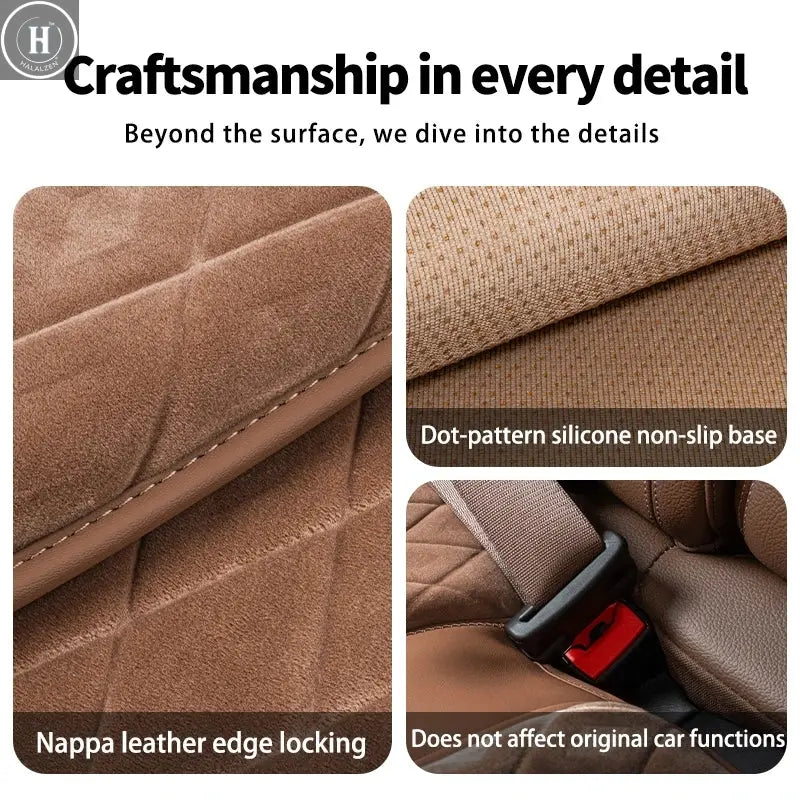 2Pcs Universal Fit Car Seat Mats Flannel Coverage Back Seat Supports Pad Protector Covers Non-Slip Cushion Interior Accessories HALALZEN