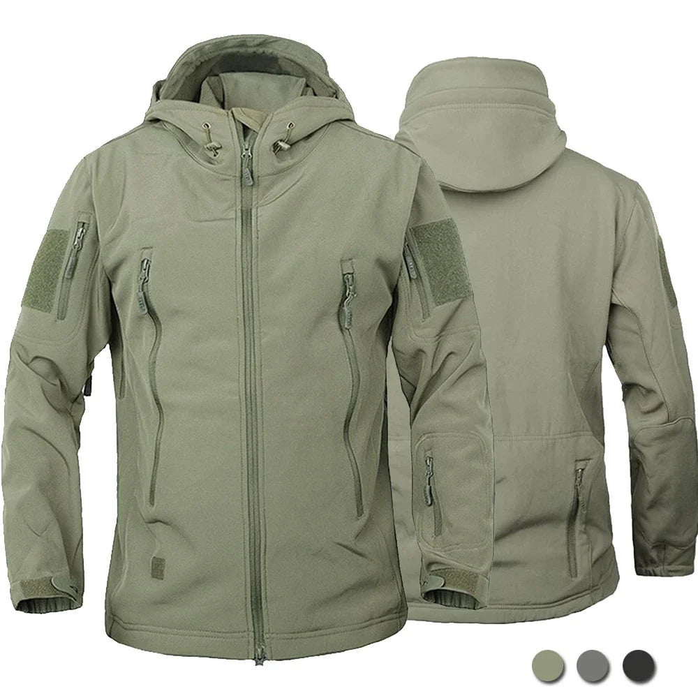 2024 new Waterproof Jacket Men's jacket Outdoor Soft Shell Fleece Women's Windproof Waterproof Breathable Thermal Hooded