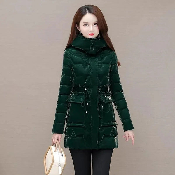 Winter windproof warm coat Detachable cap long anorak women's fashion coat casual waterproof coat