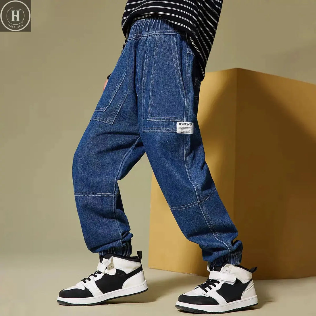 IENENS Kids Boys Jeans Baby Clothes Classic Pants Children Denim Clothing Infant Boy Casual Bowboy Bottoms Trousers  4-11 Years HALALZEN