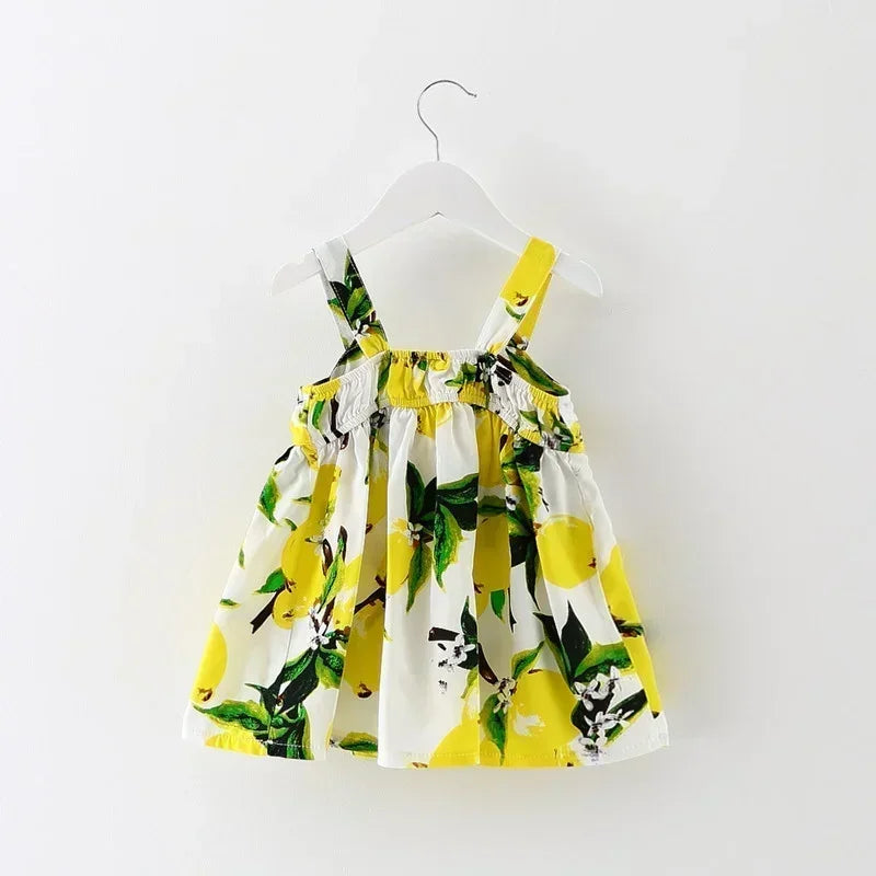 Summer Baby Girl Dress Lemon Print Newborn Infant Dresses