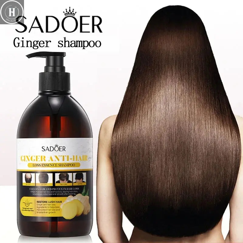 500ml Ginger Anti-Hair Loss Shampoo Long-lasting Fragrances Shampoo Deeply Moisturizing Smooth Set With Comb Gift HALALZEN