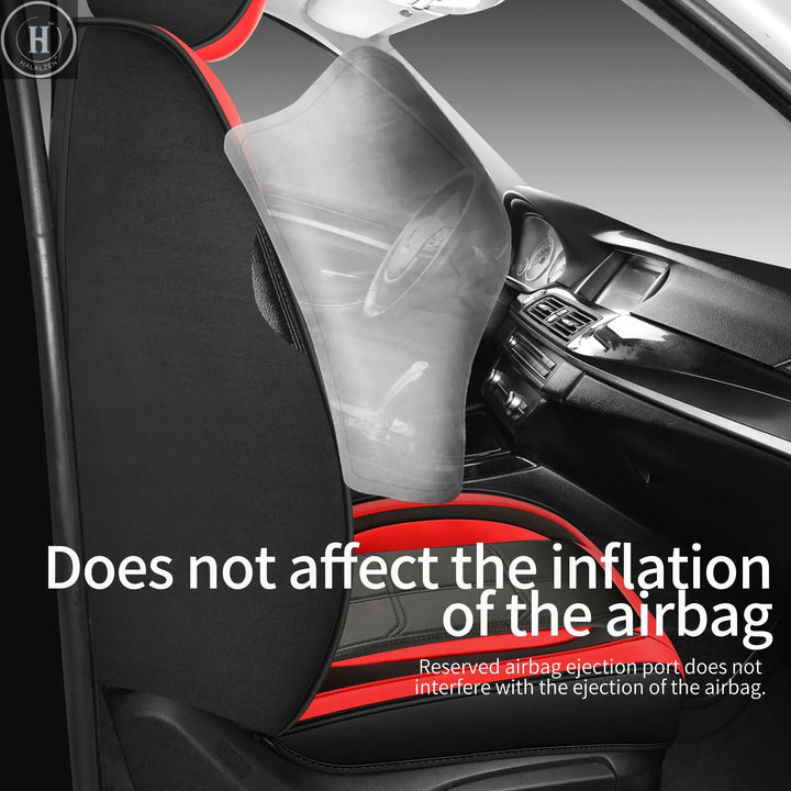 1pc Premium PU Leather Universal Fit Car Seat Cover All-Season Protector Mat with Soft Cushion Full Package Seat Cover HALALZEN