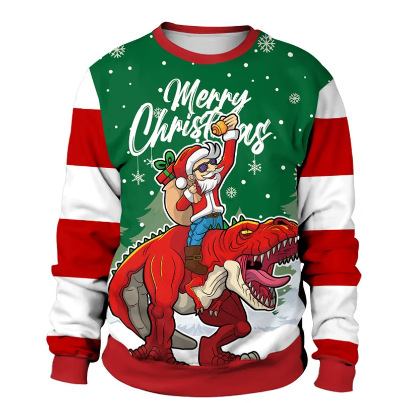 Ugly Christmas Fake sweaterr Unisex Men Women For Holidays Santa Cat Elf Christmas Funny Fake Hair Sweater Autumn Winter Blouses