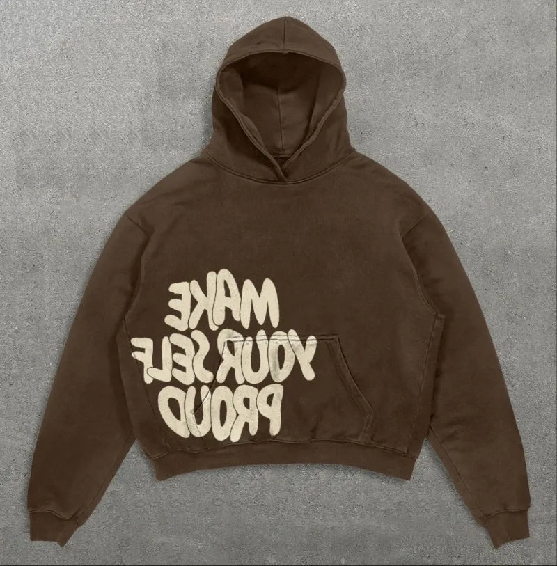 Print Street Hop Retro Oversized Hoodies Y2k Fashion Loose Gothic Sweatshirt Unisex Harajuku Hoodies Autumn Clothes