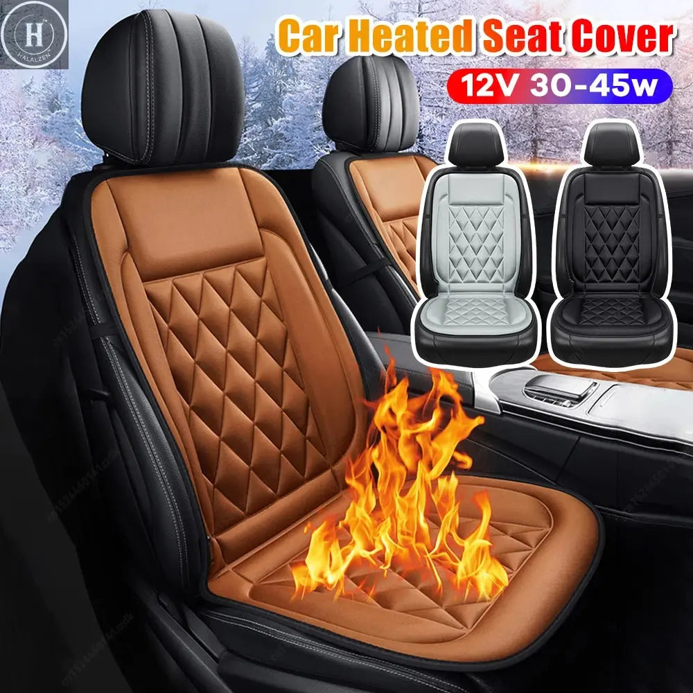 12V Heated Car Seat Cover 30-45w Fast Car Seat Heater Seat Protector 2 Gear Adjustable Breathable Auto Interior Accessories Univ HALALZEN
