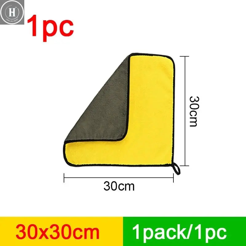 SEAMETAL Microfiber Car Wash Towel Ultra-Soft Scratch-Free Car Cleaning Towel Double-Side 400GSM Drying Cloth High Absorbency HALALZEN