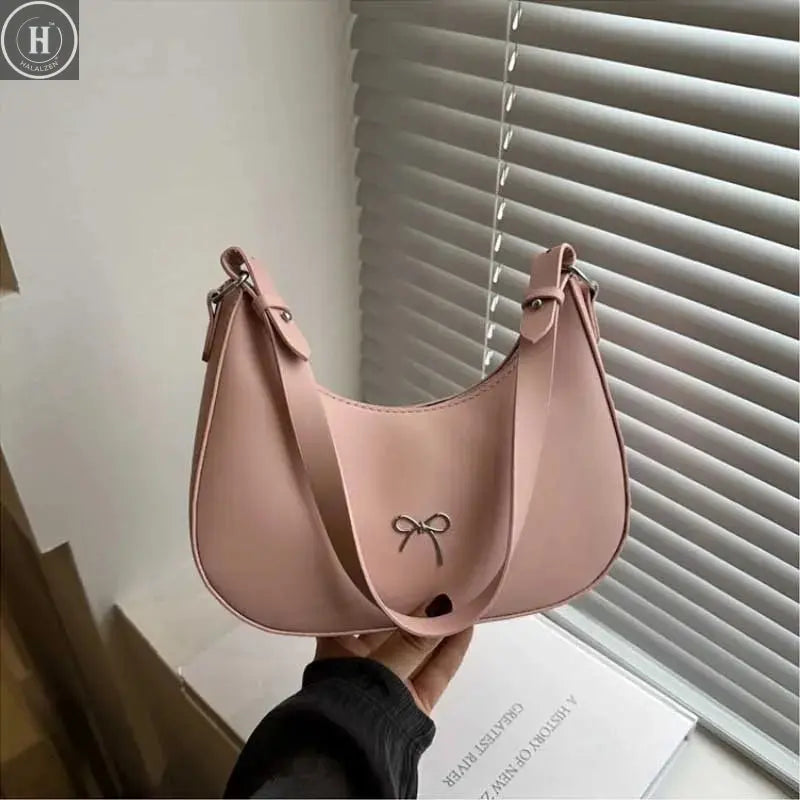 Bowknot Armpit Bag Korean Underarm Bag Luxury PU Leather Y2K Handbag Girls Shoulder Bag Clutch Purse Bolsa Feminina 2026 HALALZEN