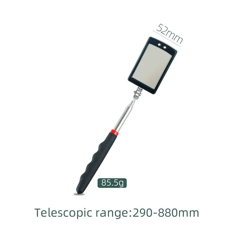 2pcs Detection Folding Mirror 360° Rotating Reflector Universal Auto Repair Tool Accessory Telescopic Bottom Inspection Mirror