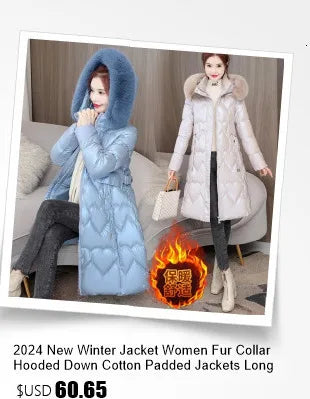 2024 new Winter Long Parkas Waterproof Down Cotton Padded Jacket Women Fashion Hooded Thick Warm Snow Coat Female Outerwear T546