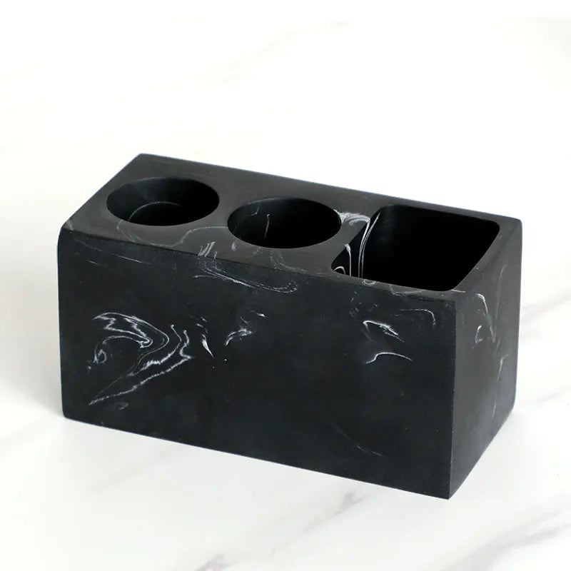 Marble Pattern Resin Toothbrush Rack