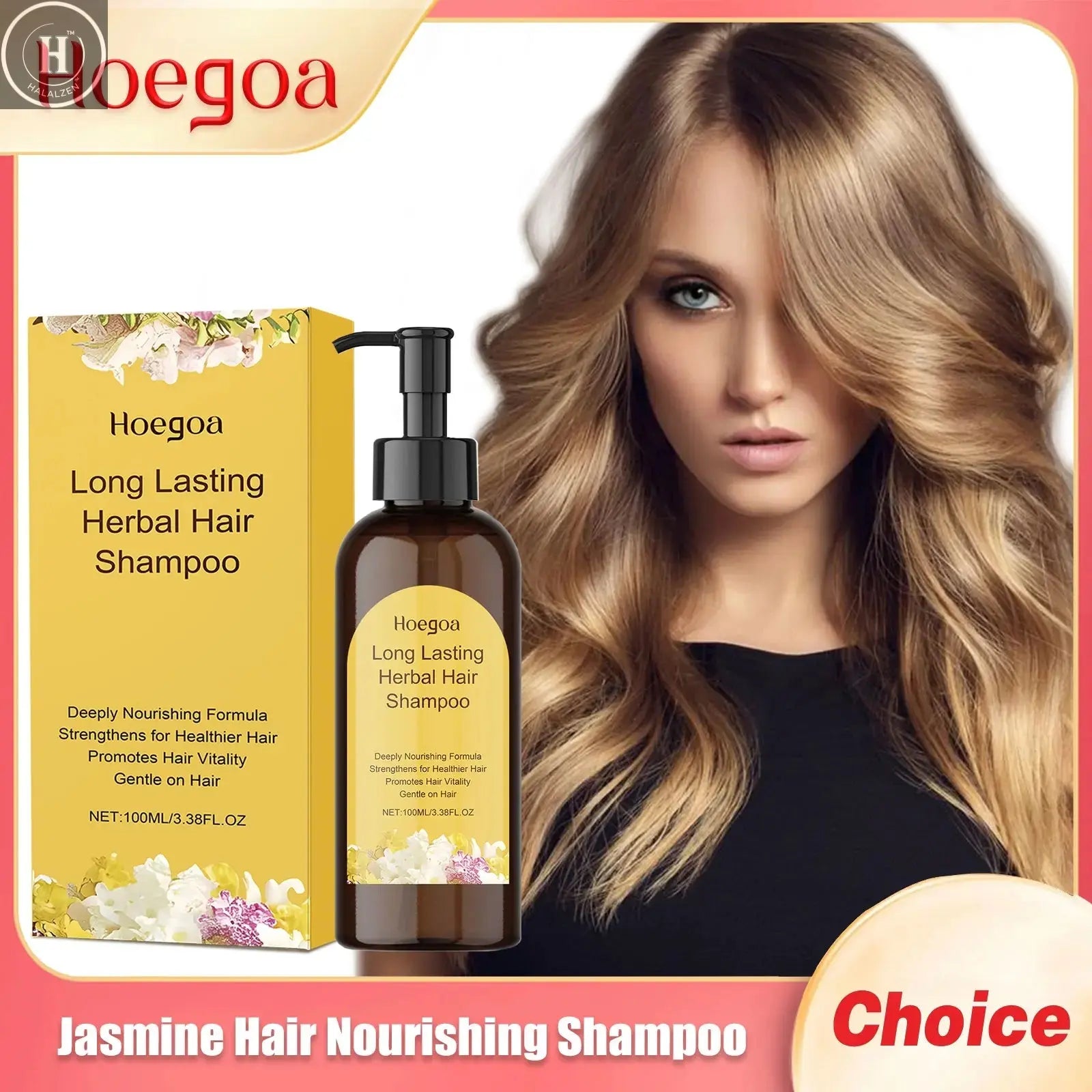 Jasmine Hair Nourishing Shampoo Repair Damaged Improve Thicken Scalp Irritating Treatment Control Dandruff Hair Growth Shampoo HALALZEN
