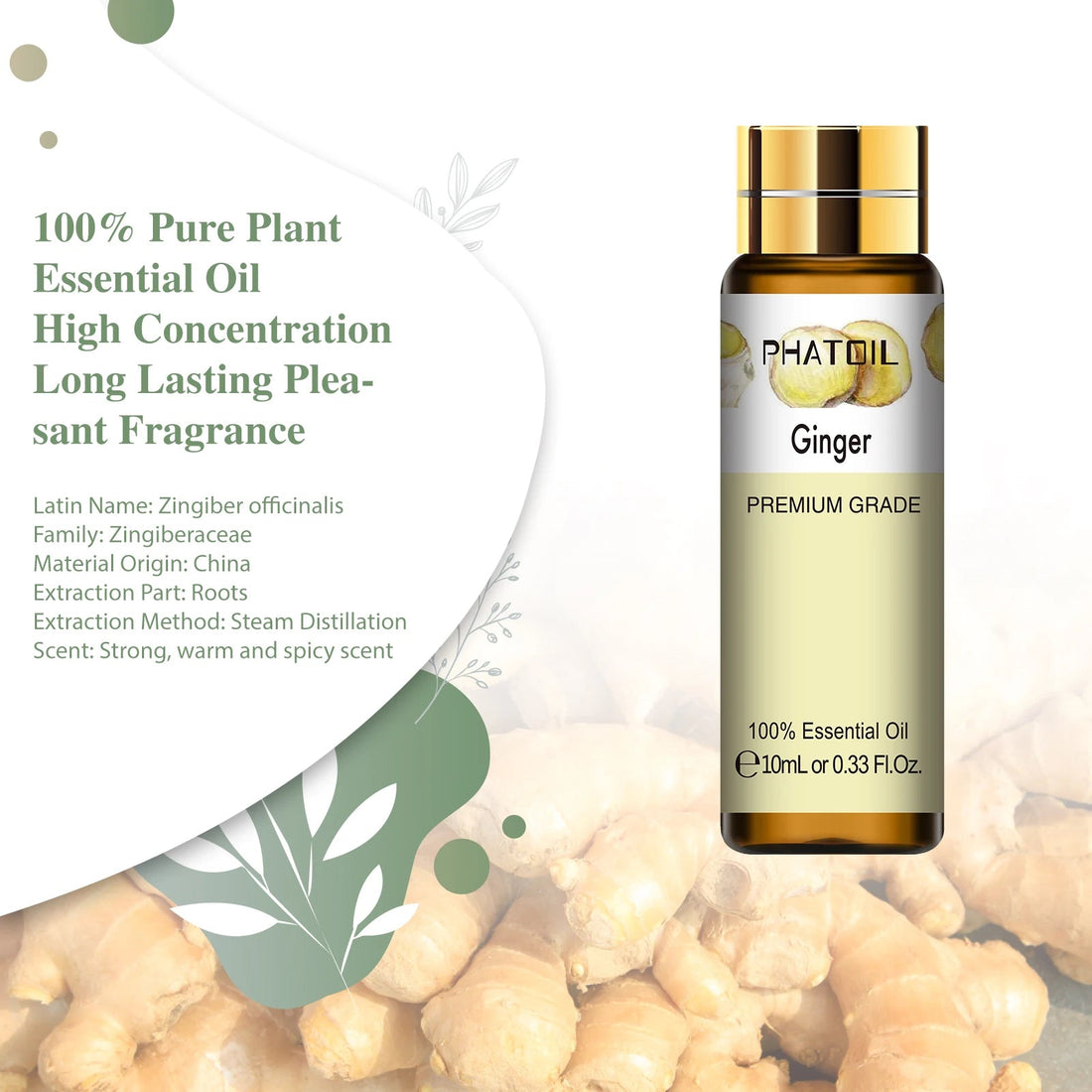 PHATOIL 10ml Sweet Orange Pure Essential Oil with Dropper for Humidifier Diffuser Myrrh Pine Needles Tangerine Thyme Aroma Oils HALALZEN