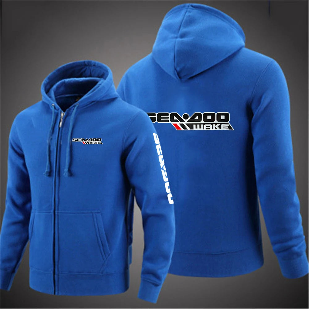 Sea Doo Seadoo Moto 2023 Men New Long Sleeves Cotton Solid Color Zipper Couples Hoodies Custom Sweatshirt Fashionable tops