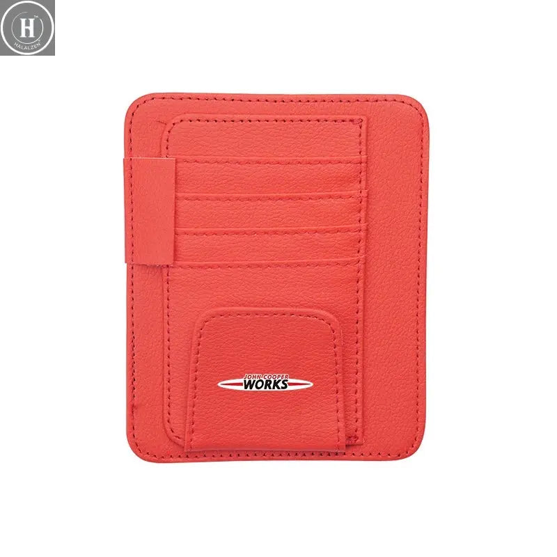 Car Sun Visor Glasses Storage Bag Card Ticket Holder Multi-pocket For Mini Cooper JCW Works R56 R50 F54 F55 F56 F57 F60 R52 R53 HALALZEN