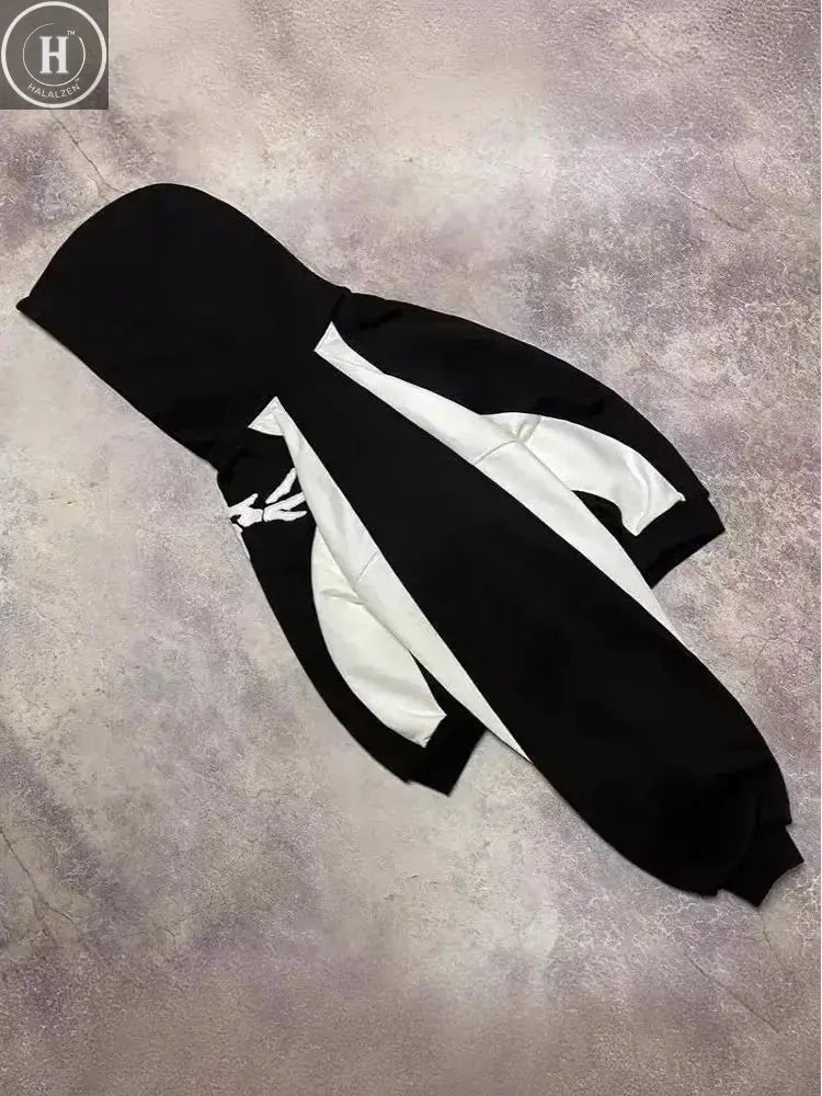 2025 Pullovers Embroidery Stitching Harajuku 3D Printing Goth Men's and Women's Loose Sweatshirts Hoodies Europe and America Y2k HALALZEN