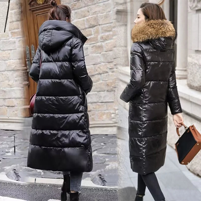 Big Fur Parkas Waterproof Winter Jacket Women 2024 Korean Hooded Winter Warm Down Jacket Female Long Parkas Women Winter Coat