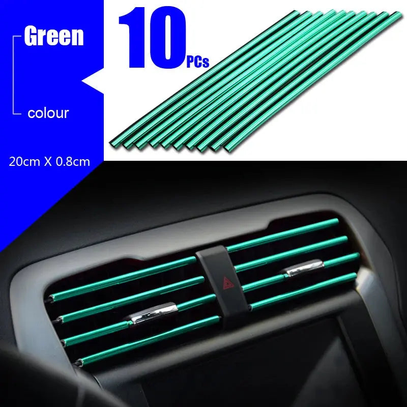 10pcs Universal Car Air Conditioner Outlet Decorative U Shape Moulding Trim Strips Decoration  Styling Car Accessories Interior HALALZEN
