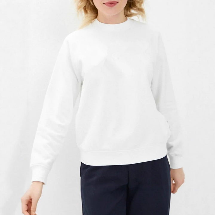 Loose Casual round Neck Long Sleeve Pure Color Hoodie Women's Comfortable Street Style Cotton Sweatshirt for Autumn Winter