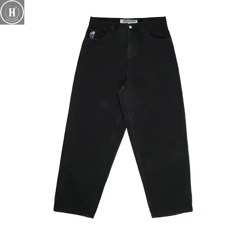 Streetwear Polar Big Boy orts Y2K Hip Hop Cartoon Print Five-Quarter Length Men's Jeans Pants for Autumn Season HALALZEN