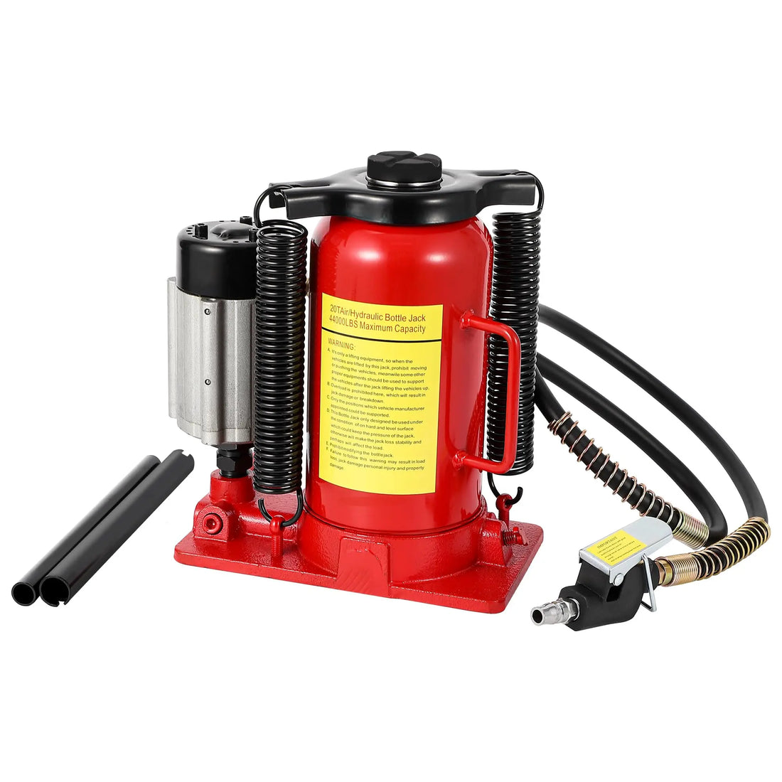 12/20Ton Air Hydraulic Bottle Jack, Pneumatic Hydraulic All Welded Bottle Jack w/Manual Hand Pump and Handle, Heavy Duty Car Pic