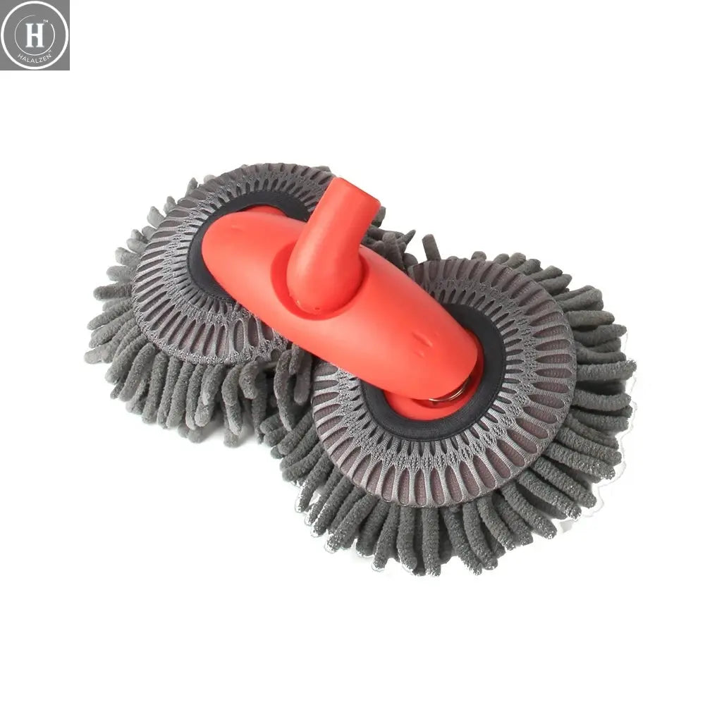 Car Washer Mop Foam Wash Brush Double Brush Head Roof Window Cleaning Maintenance Three-Section Telescopic Mop Car Accessories HALALZEN