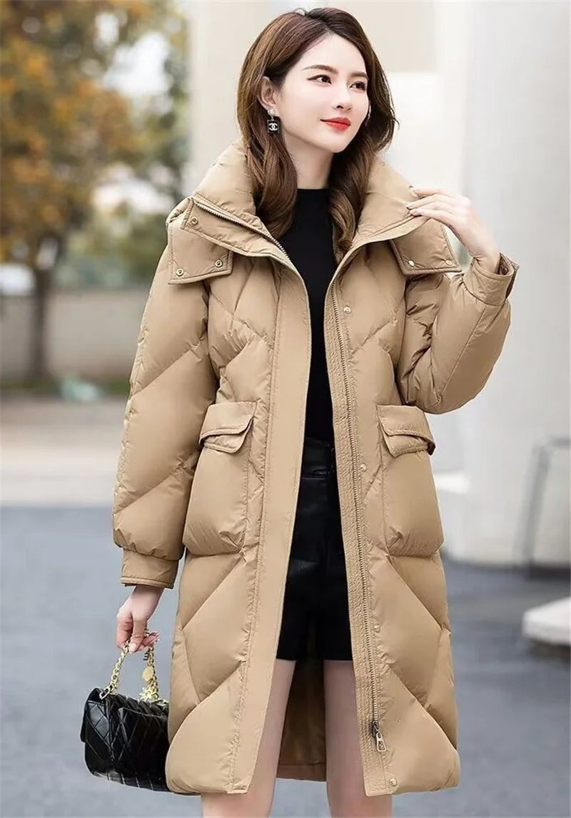 Winter Jacket Women's Parkas Puffer Coat 2023 New Long Down Snow Jackets Female Hooded Waterproof Cotton Padded Parka Outerwear