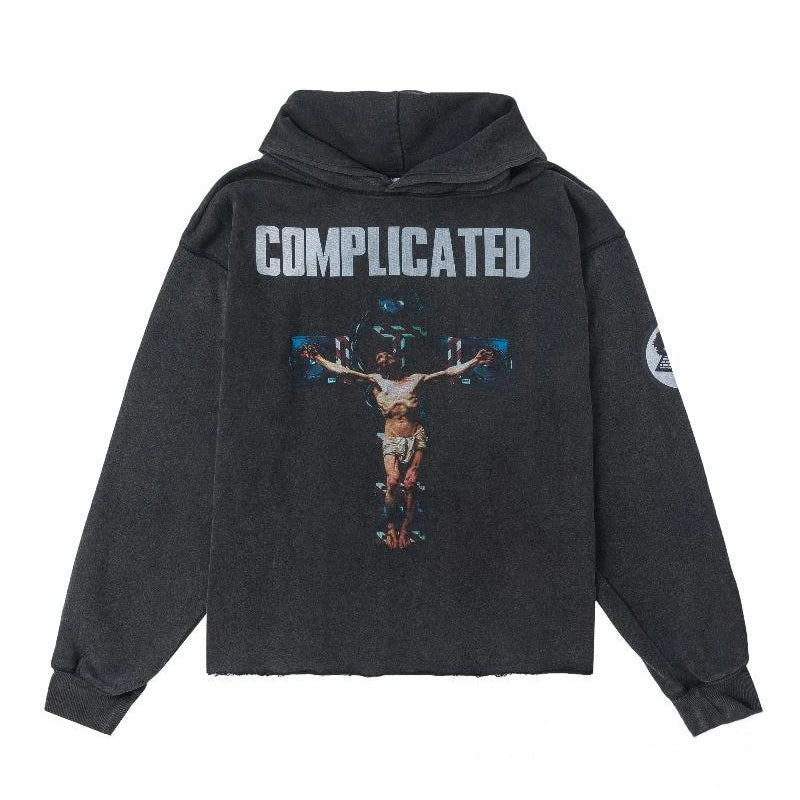 Washed Saint Jesus Hoodie Sweatshirt Men Women 1:1 Best Quality Oversize Vintage Pullovers Crewneck