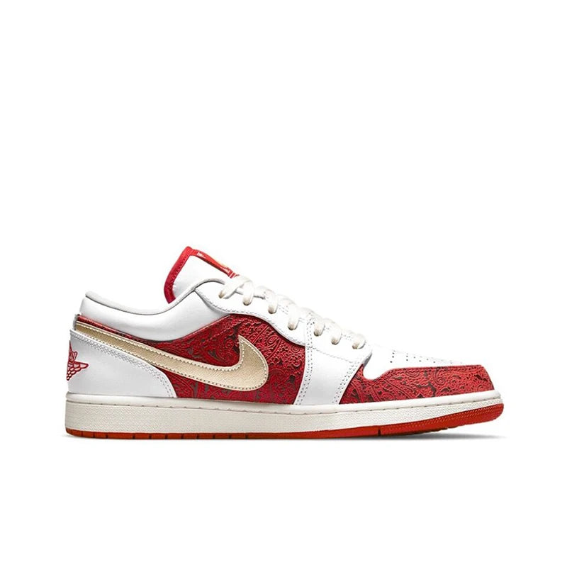 Original Air Jordan 1 low "Red Anti-Slip Low Top Retro Basketball Shoes Men's Sneakers