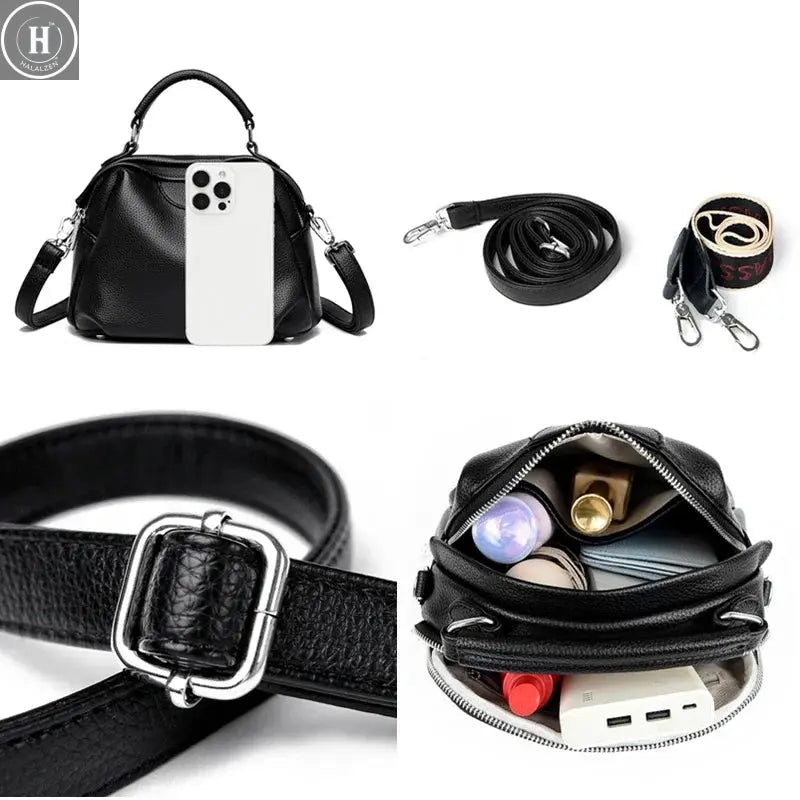 High Quality Soft Leather Tote Bag Fashion Women Shoulder Messenger Bag Large Capacity Wear-resistant Bag Luxury Handbag Sac HALALZEN