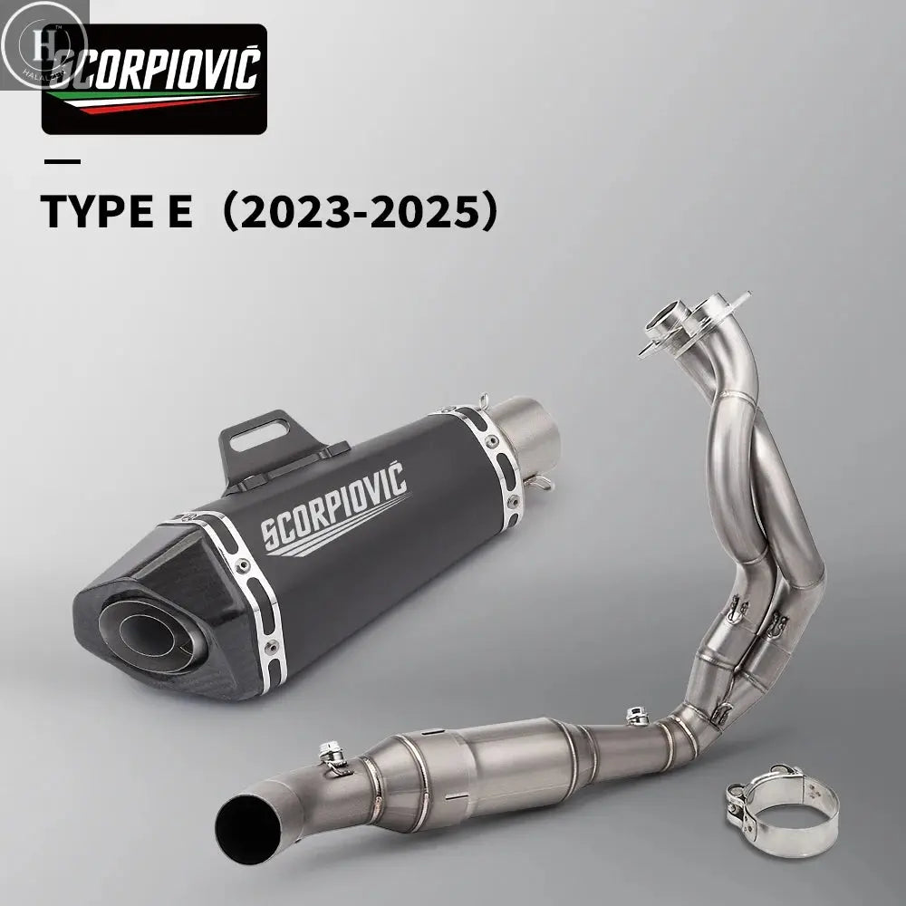 Carbon Fiber Moto Exhaust Escape Full System Muffler DB Killer Front mid Link Pipe for ER6N ER6F Versys 650 Z650 Ninja 650 HALALZEN