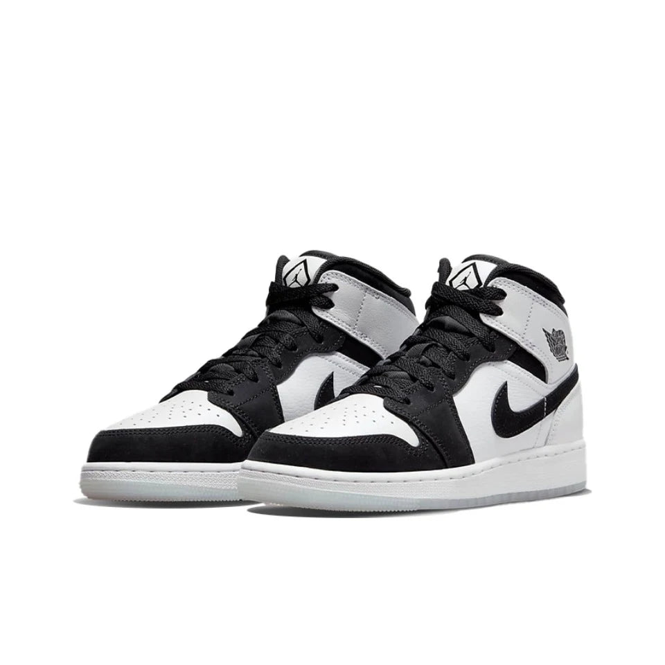 Original Air Jordan 1 Mid 'Oreo' GS Size For Women Classic Retro Basketball Sneakers Shoes