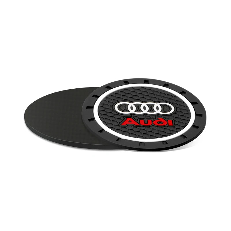 2pcs Car Auto Water Cup Slot Non-Slip Mat Accessories For Audi Sline A4 TT A6 A3 A8 Q3 Q5 Q7 Q8 Car Accessories