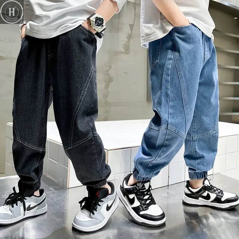 Big Boy Jeans Casual Fashion Cool Children's Pants Boys' Baggy Summer Clothing Teenagers Comfortable Fit Kids' Fashion HALALZEN