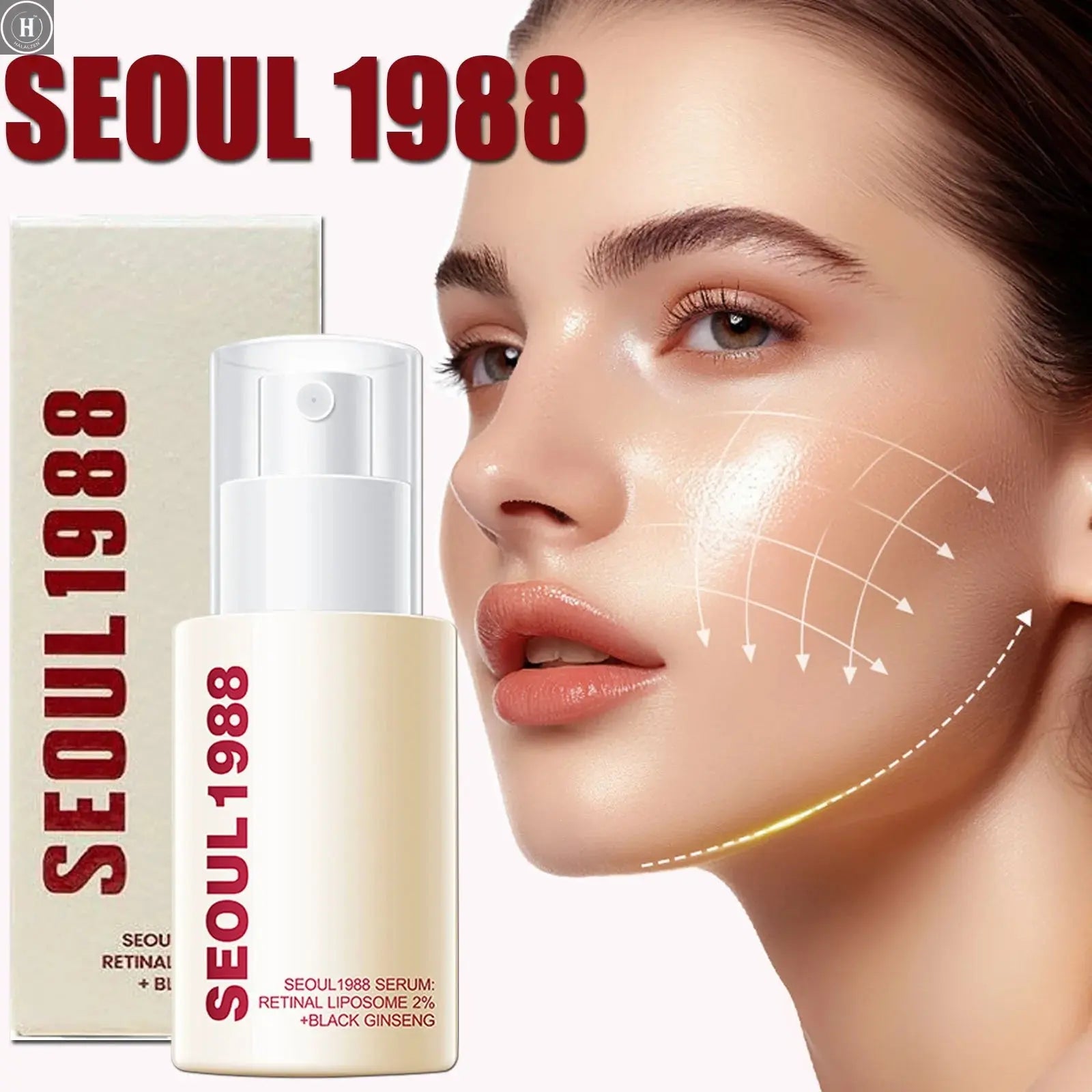 1/2/3PCS Korean SEOUL 1988 Retinol Face Serum Fade Fine Wrinkle Moisturizing Whitening Remove Spot Shrink Pores Beauty Skin Care HALALZEN