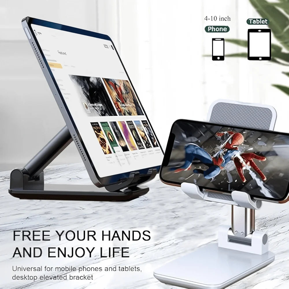 Adjustable Phone Stand for Desk – Foldable & Portable Holder for iPhone 16 15 14 13 12 & Android Great Gift for Family & Friends