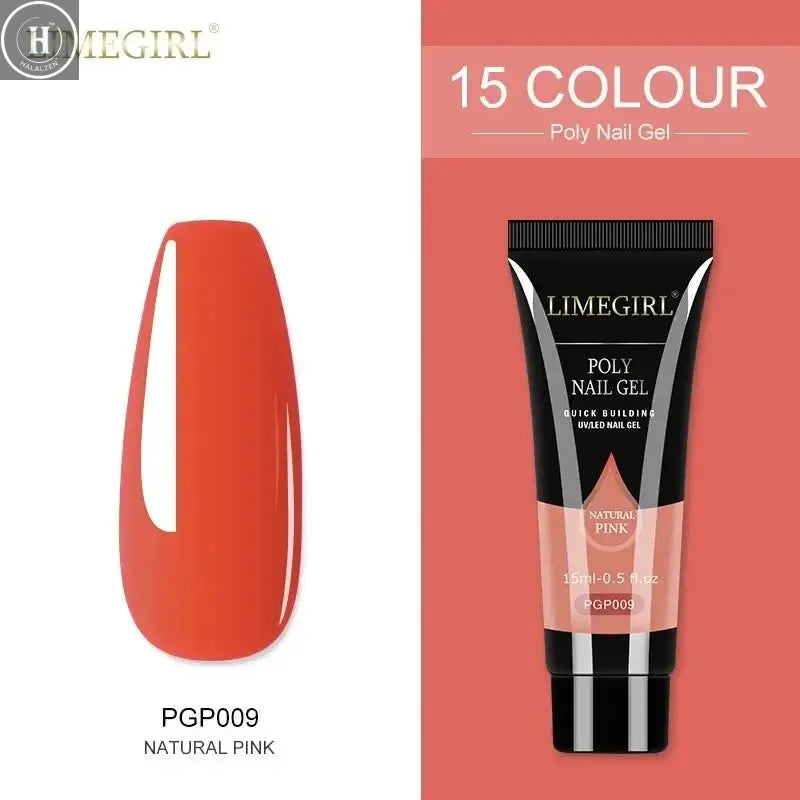 15ml Poly Extension Nail Gel For Nail Art Manicure Design 24Colors UV Varnishes Semi Permanent Builder Nail Gel Polish HALALZEN